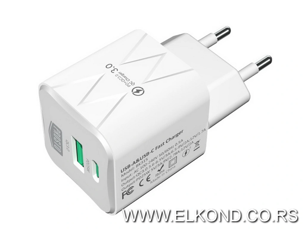 Brzi punjač 25W 1xtype-C 1USB-A